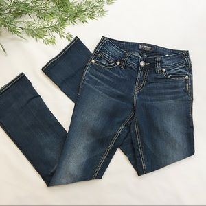 Silver Suki Mid Slim Boot Dark Wash Jeans